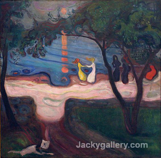 Dancing on a Shore by Edvard Munch paintings reproduction
